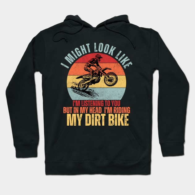 cool retro dirt bike for motocross bikers Hoodie by mourad300